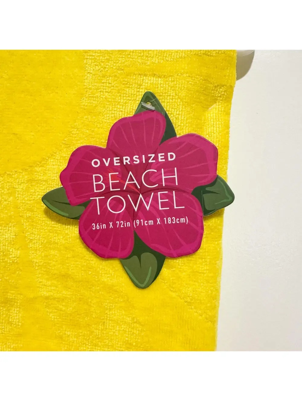 NWT bebe Oversized Yellow Floral Beach Towel 36 x 72 Inches